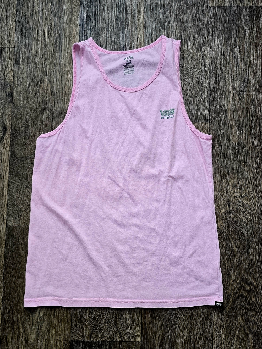 Vans Off The Wall Men's Small Pink Palm Tree Graphic Tank Top